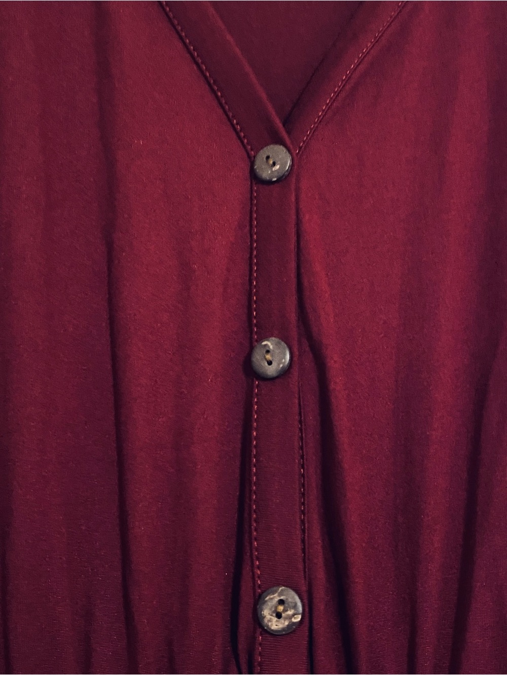 2XL Maxi Dress Burgundy V-Neck Button Front - Picture 11 of 16